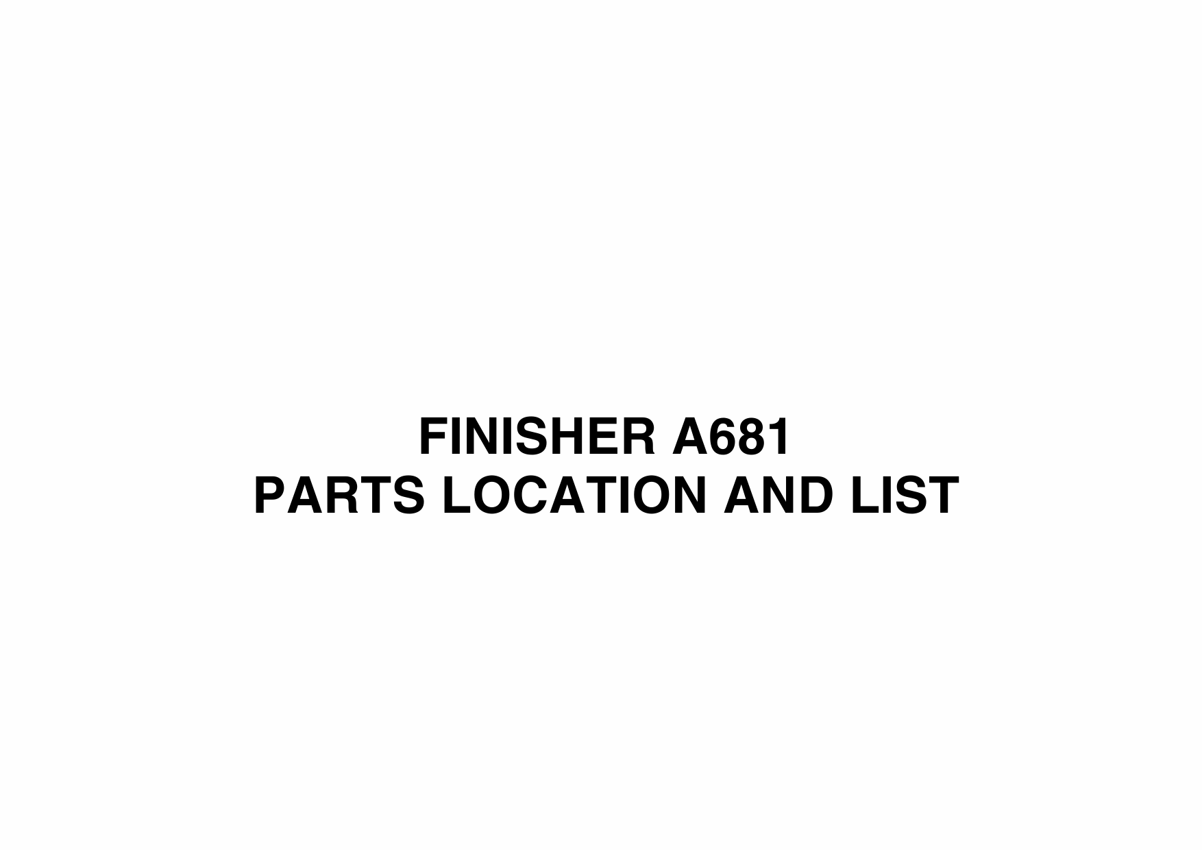RICOH Options A681 FINISHER Parts Catalog PDF download-1